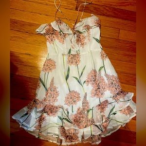 Angel Biba floral strap ruffle dress size M 6
